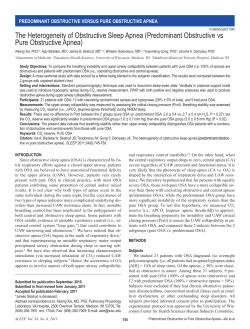 Predominant Obstructive vs Pure Obstructive Apnea