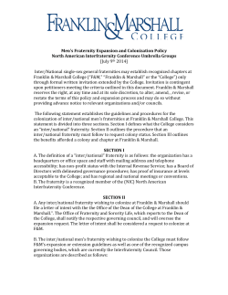 Men`s Fraternity Expansion and Colonization Policy North American