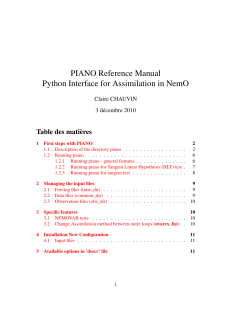 PIANO Reference Manual Python Interface for Assimilation in NemO