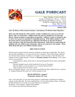 gale forecast - Northborough Free Library