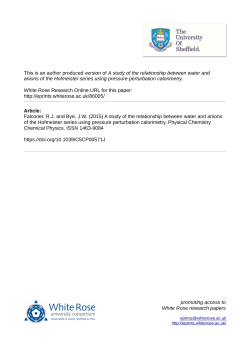 A study of the relationship between water and anions of the