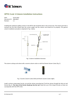 OPTIC-3 and -4 Column Installation Instructions