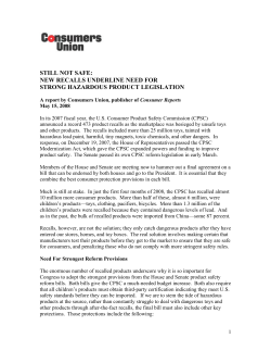 still not safe: new recalls underline need for