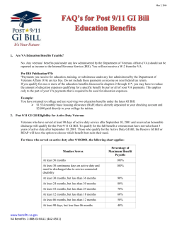 FAQs for Post 9/11 GI Bill Education Benefits