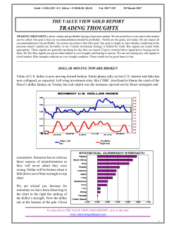 trading thoughts - Value View Gold Report