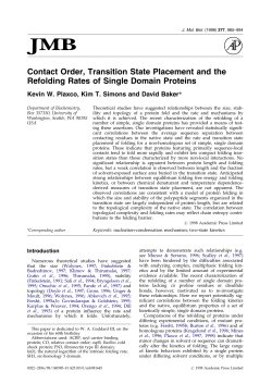 Contact Order, Transition State Placement and the Refolding Rates