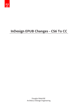 InDesign EPUB Changes - CS6 To CC