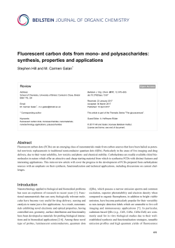 Fluorescent carbon dots from mono- and polysaccharides: synthesis