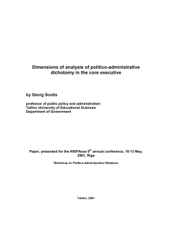 Dimensions of Analysis of Politico-Administrative Dichotomy in the