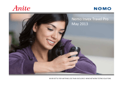Nemo Invex Travel Pro Presentation May 2013 - Nemo