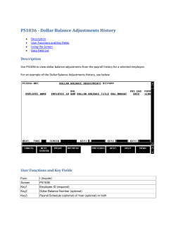 PS1036 - Dollar Balance Adjustments History