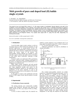 Melt growth of pure and doped lead (II) halide single crystals