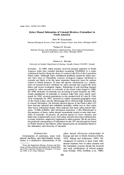 Zebra Mussel Infestation of Unionid Bivalves (Unionidae) in North