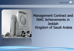 Management Contract and NWC Achievements in Jeddah Kingdom