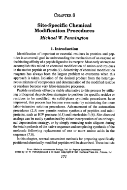 Site-Specific Chemical Modification Procedures