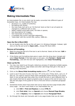 Making Intermediate Files