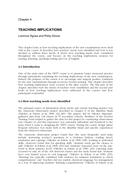 TEACHING IMPLICATIONS