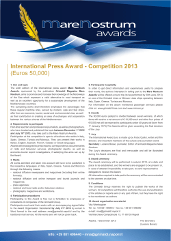 MARE NOSTRUM AWARD 2013