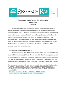 Unemployment Rates in Tri-State Metropolitan Areas