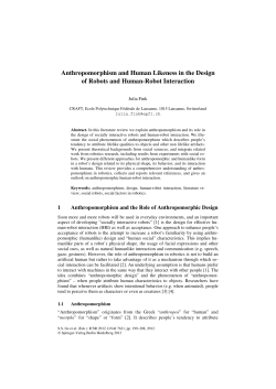 Anthropomorphism and Human Likeness in the