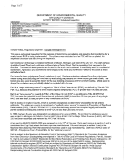 Page I of7 8/25/2014 - Department of Environmental Quality