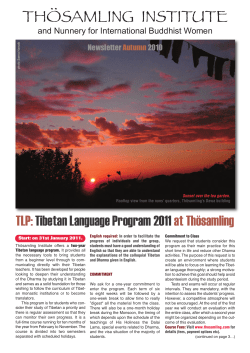 Thosamling Nunnery`s Newsletter Autumn 2010