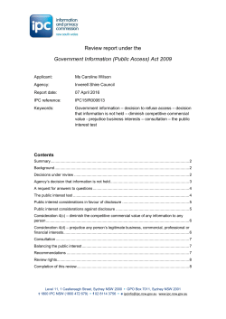 IPC15/R000613 Wilson and Inverell Shire Council