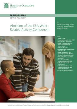 Abolition of the ESA Work-Related Activity Component