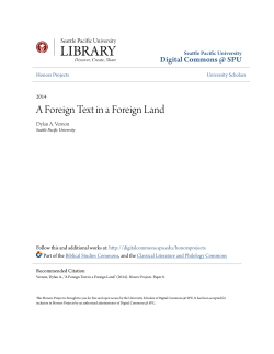 A Foreign Text in a Foreign Land