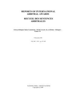 Jus Ad Bellum - Ethiopia`s Claims 1-8