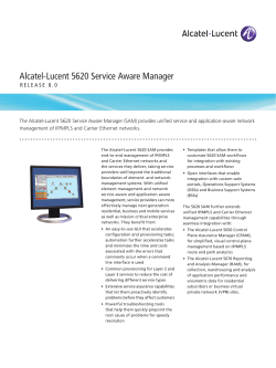 Alcatel-Lucent 5620 SAM Release 7.0 Data Sheet