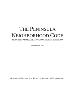 THE PENINSULA NEIGHBORHOOD CODE