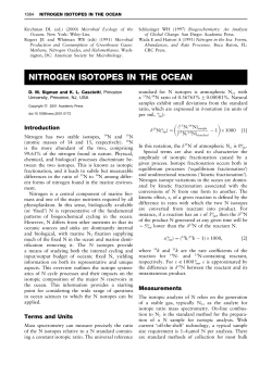nitrogen isotopes in the ocean - Center for Microbial Oceanography