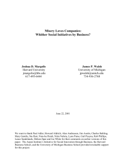 Misery Loves Companies: Whither Social