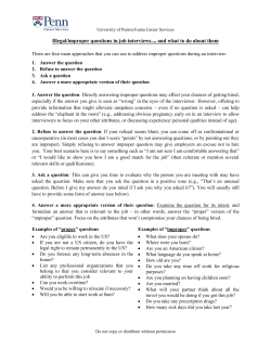 Illegal/improper questions in job interviews..., and what to do about