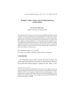 MARKET STRUCTURE AND ENVIRONMENTAL INNOVATION I