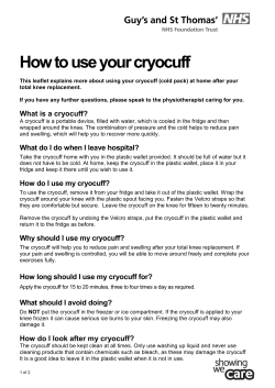 Cryocuff - Guy`s and St Thomas` NHS Foundation Trust