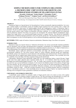 simple microfluidics for complex organisms: a microfluidic chip
