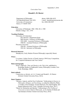 CV available here. - Donald LM Baxter