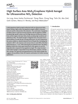 High Surface Area MoS2/Graphene Hybrid Aerogel for