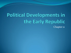 Political Developments in the Early Republic