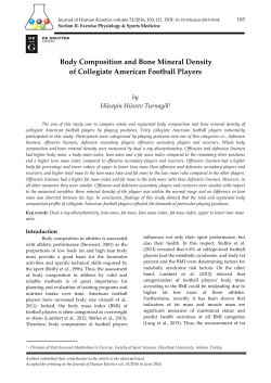 Body Composition and Bone Mineral Density of Collegiate American