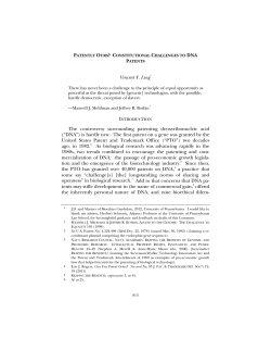 Patently Ours? Constitutional Challenges To Dna Patents