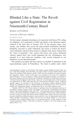 Blinded Like a State: The Revolt against Civil Registration in