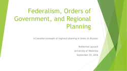 Federalism, Orders of Government, and Regional Planning