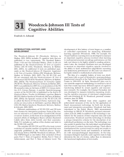 31 Woodcock-Johnson III Tests of Cognitive Abilities