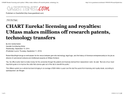 CHART Eureka! licensing and royalties: UMass makes millions off