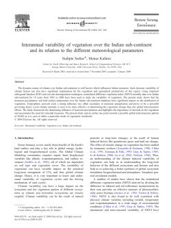 Interannual variability of vegetation over the Indian sub