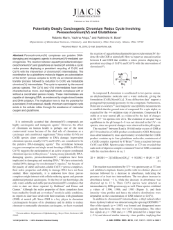 Potentially Deadly Carcinogenic Chromium Redox Cycle Involving