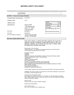 MSDS for Lead Nitrate